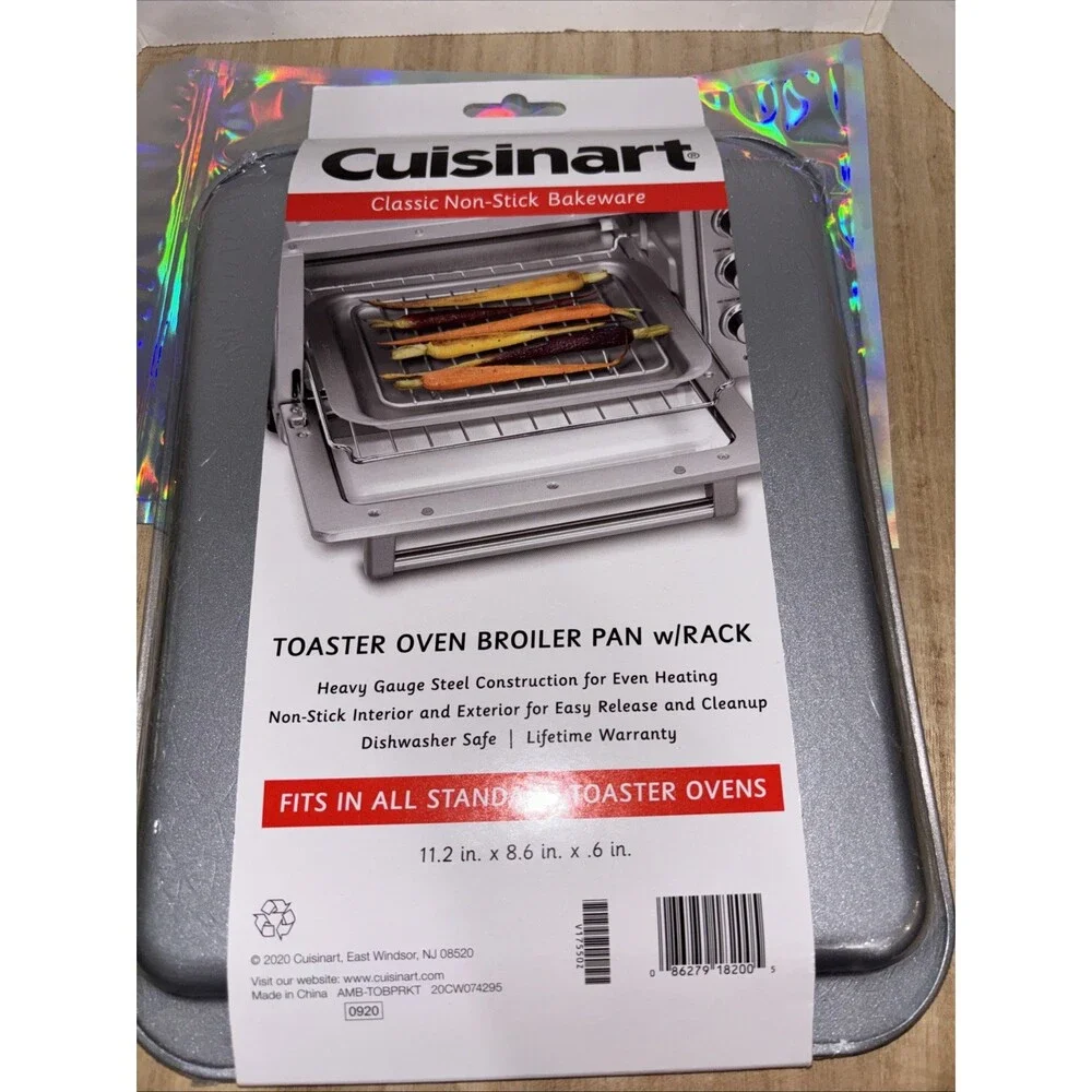 NEW Cuisinart Brand Toaster Oven 2pc Broiler Pan Rack Roasting Grill 11.2x8.6x.6